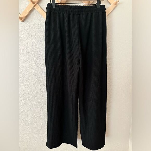 Polagram Well Made Waffle Black Waist Tie Pants Sz M - Picture 8 of 11